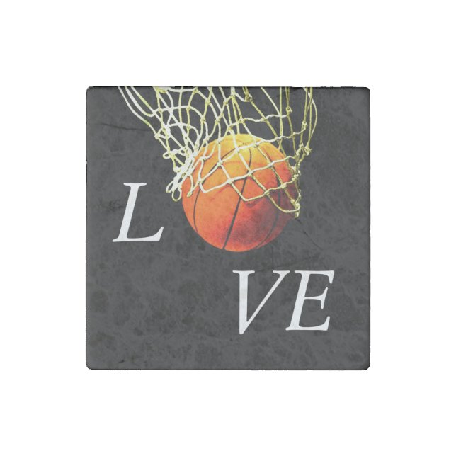 Basketball I Love Stone Magnet (Front)