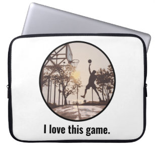 Basketball I love this Game Hoop Throw Sport Quote Laptop Sleeve