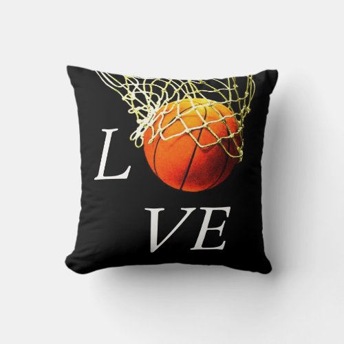 Basketball I Love Throw Pillow