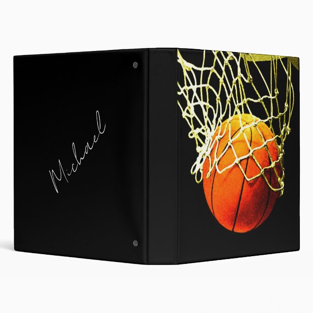 Basketball I Love Your Name 3 Ring Binder (Background)