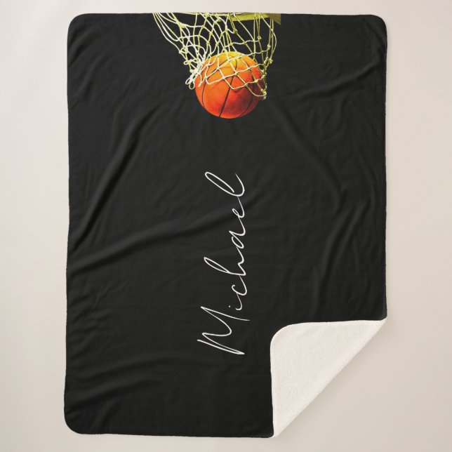 Basketball I Love Your Name Sherpa Blanket (Front)