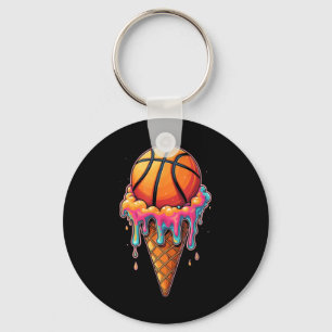 Basketball Ice Cream Drip For Boys Girls Youth Bas Keychain