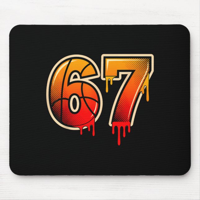 Basketball Ice Cream Drip Funny 67 Six Seven Gen A Mouse Pad (Front)