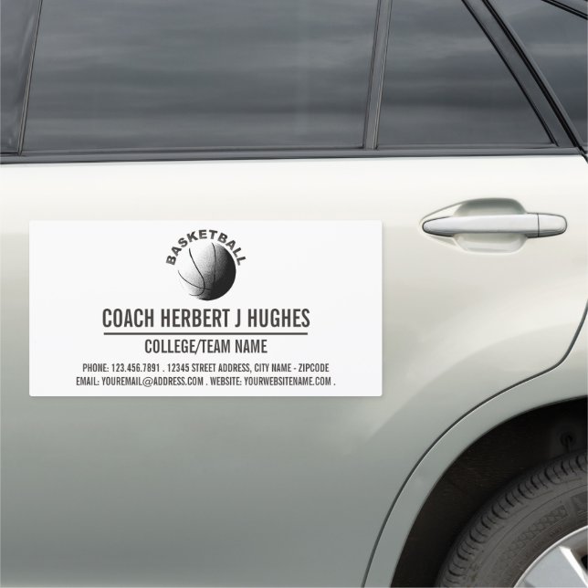 Basketball Icon, Basketball Player, Coach, Car Magnet (In Situ)
