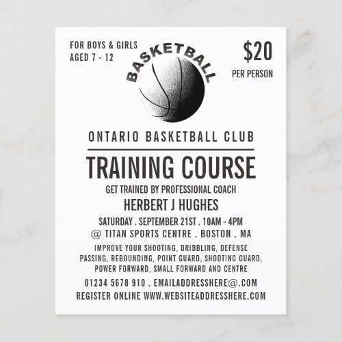 Basketball Icon Basketball Training Course Flyer