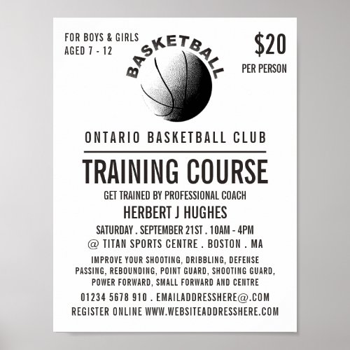 Basketball Icon Basketball Training Course Poster