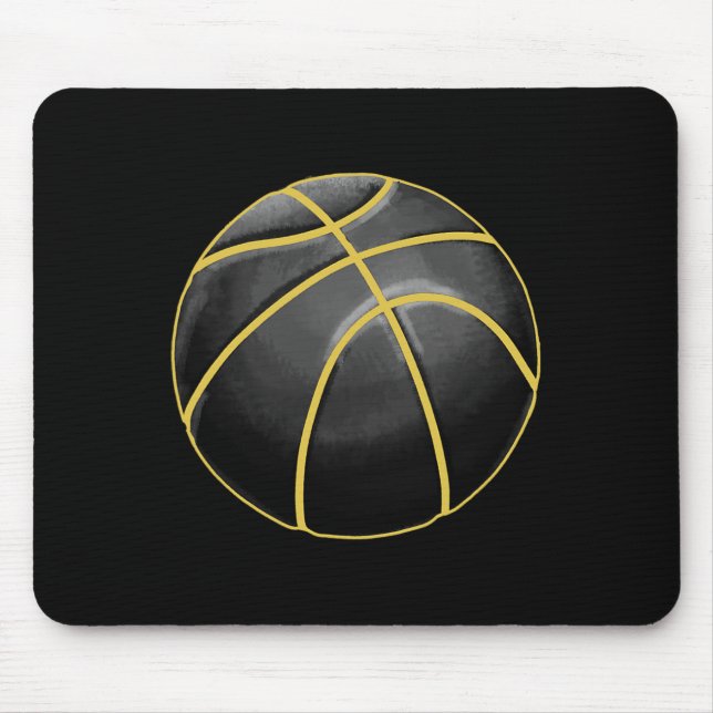 Basketball Illustration Black Gold Ball Design Str Mouse Pad (Front)
