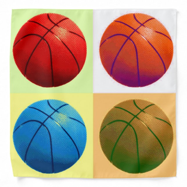 Basketball Illustration Painting Pop Art Sports Bandana (Front)
