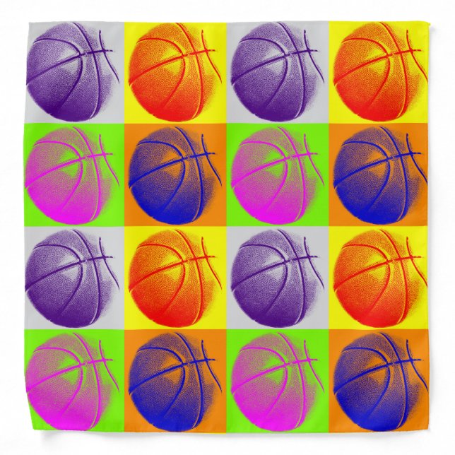 Basketball Illustration Painting Pop Art Sports Bandana (Front)