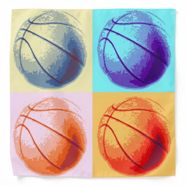 Basketball Illustration Painting Pop Art Sports Bandana (Front)