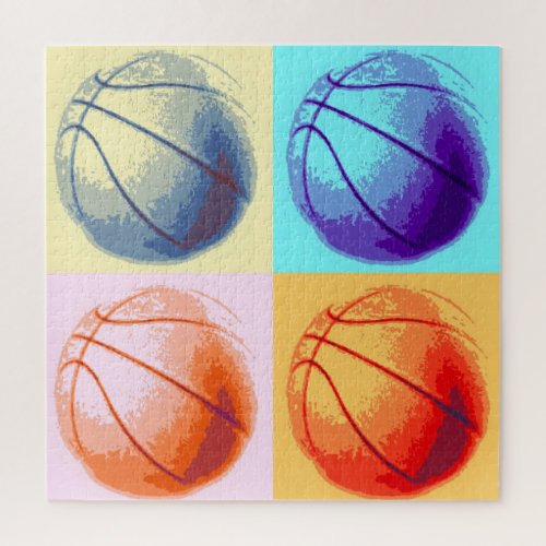 Basketball Illustration Painting Pop Art Sports Jigsaw Puzzle