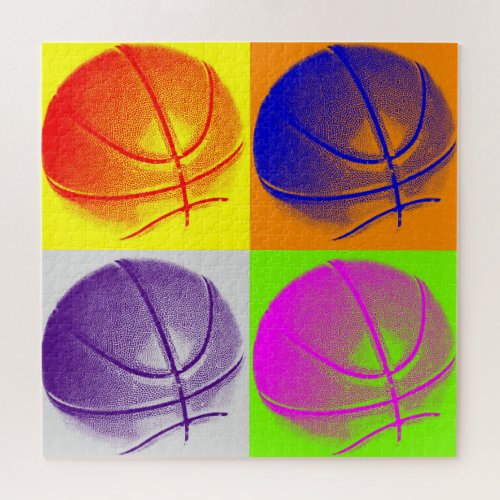 Basketball Illustration Painting Pop Art Sports Jigsaw Puzzle