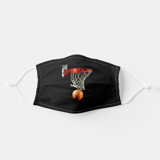 Basketball Illustration Painting Sports Art Adult Cloth Face Mask (Front, Unfolded)