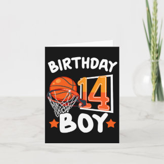 Basketball Im 14 Years Old 14th Birthday Boy Decor Card