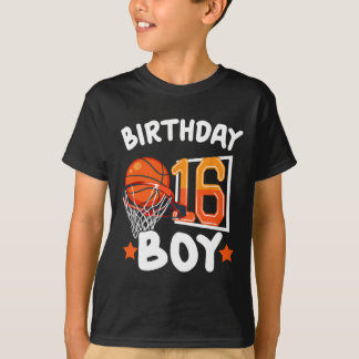 Basketball Im 16 Years Old 16th Birthday Boy Decor T-Shirt