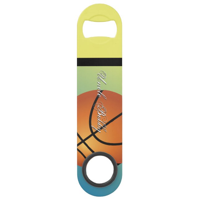 Basketball Image 🏀 Monogram Budget Special  Bar Key (Front)