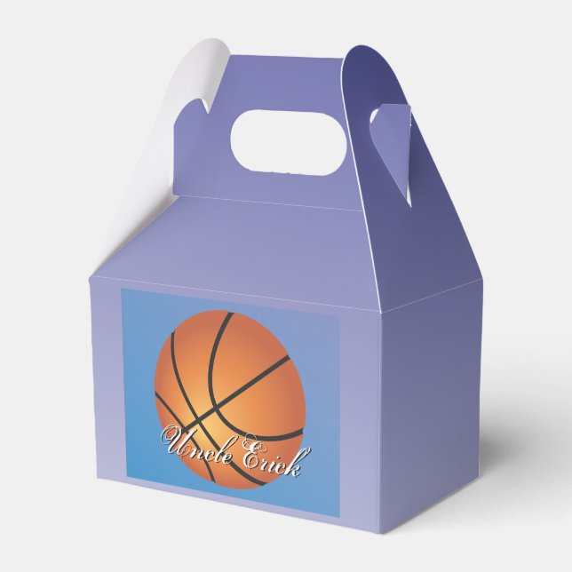 Basketball Image 🏀 Monogram Budget Special  Favor Boxes (Front Side)