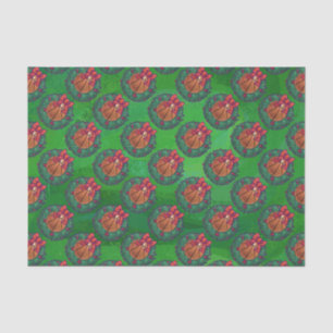 Basketball in Christmas Wreath Tissue Paper