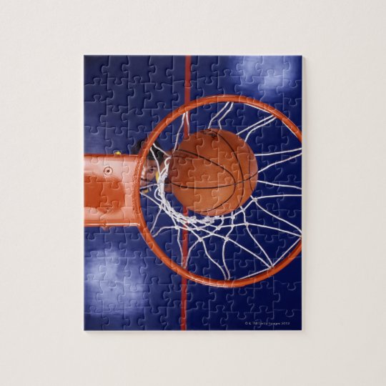 basketball in hoop jigsaw puzzle | Zazzle.com