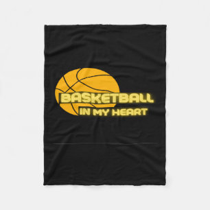 Basketball In My Heart Funny S - Gift For Fleece Blanket