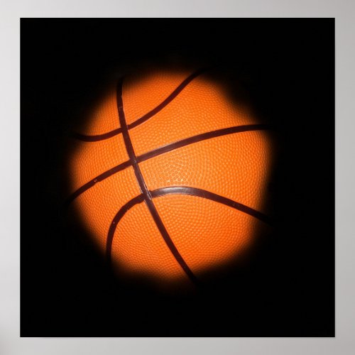 Basketball in Shadows Photo Art Poster