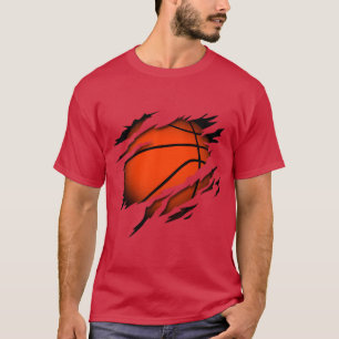 Basketball in the heart basketball player passion  T-Shirt