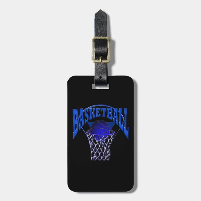 Basketball in the Net Luggage Tag (Front Vertical)