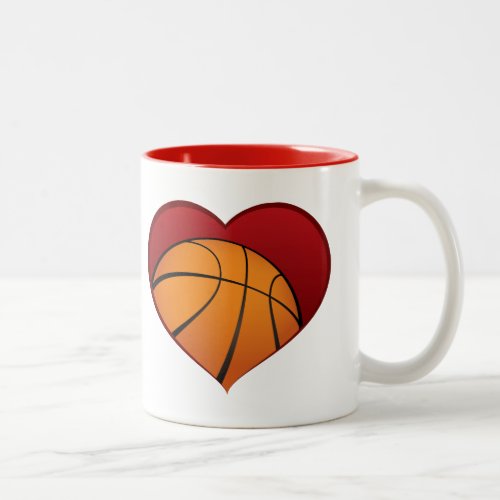 Basketball Inside Heart Two_tone Mug