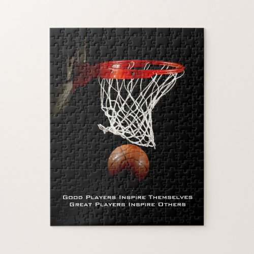 Basketball Inspirational Quote Inspire Players Jigsaw Puzzle