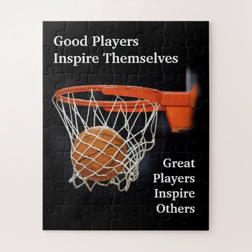 Basketball Inspirational Quote Inspire Players Jigsaw Puzzle