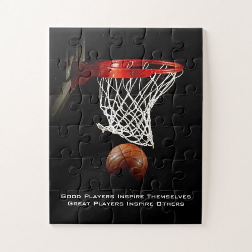 Basketball Inspirational Quote Inspire Players Jigsaw Puzzle