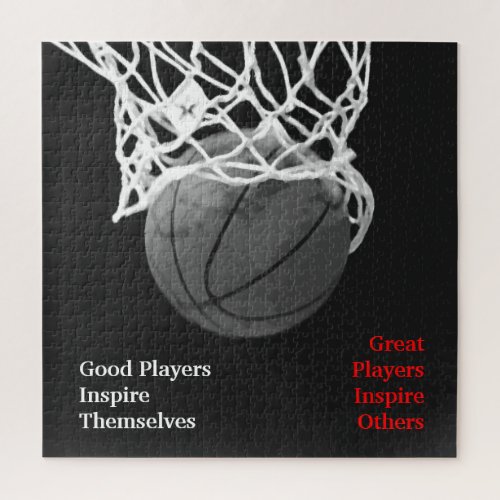 Basketball Inspirational Quote Inspire Players Jigsaw Puzzle