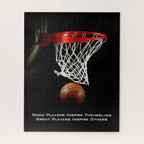 Basketball Inspirational Quote Inspire Players Jigsaw Puzzle