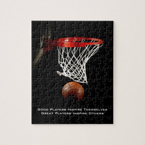 Basketball Inspirational Quote Inspire Players Jigsaw Puzzle