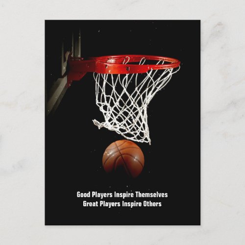 Basketball Inspirational Quote Inspire Players Postcard