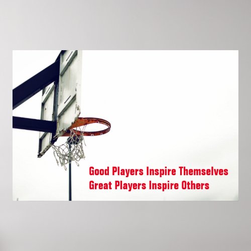 Basketball Inspirational Quote Inspire Players Poster