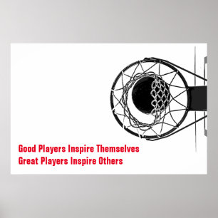 Basketball Inspirational Quote Inspire Players Poster