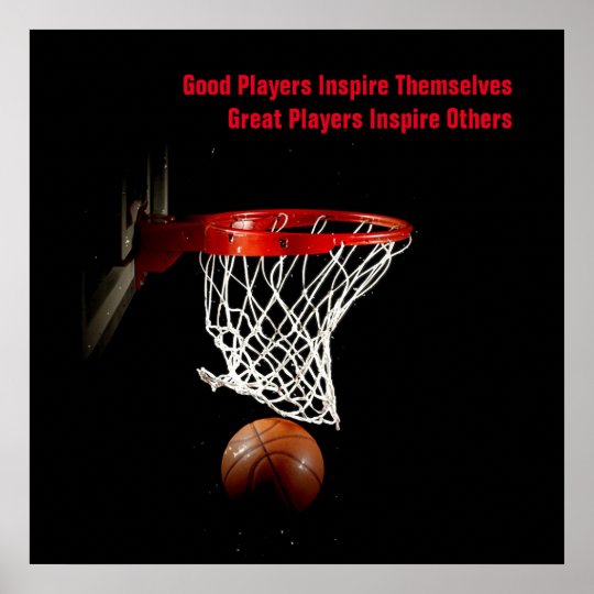 Basketball Inspirational Quote Inspire Players Poster