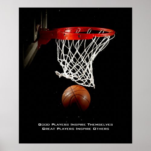 Basketball Inspirational Quote Inspire Players Poster