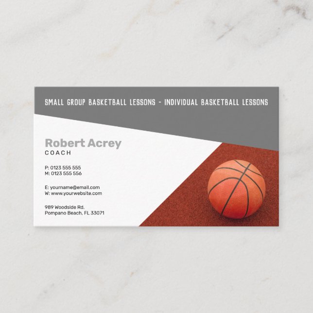 Basketball Instructor | Coach | Trainer Business Card (Front)