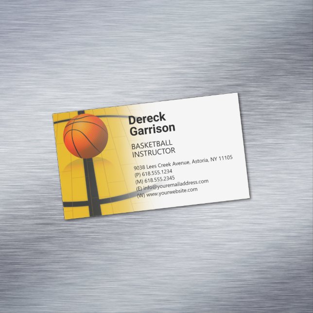 Basketball Instructor | Coach | Trainer Business Card Magnet (In Situ)