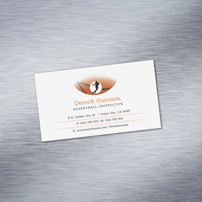 Basketball Instructor | Coach | Trainer Business Card Magnet (In Situ)