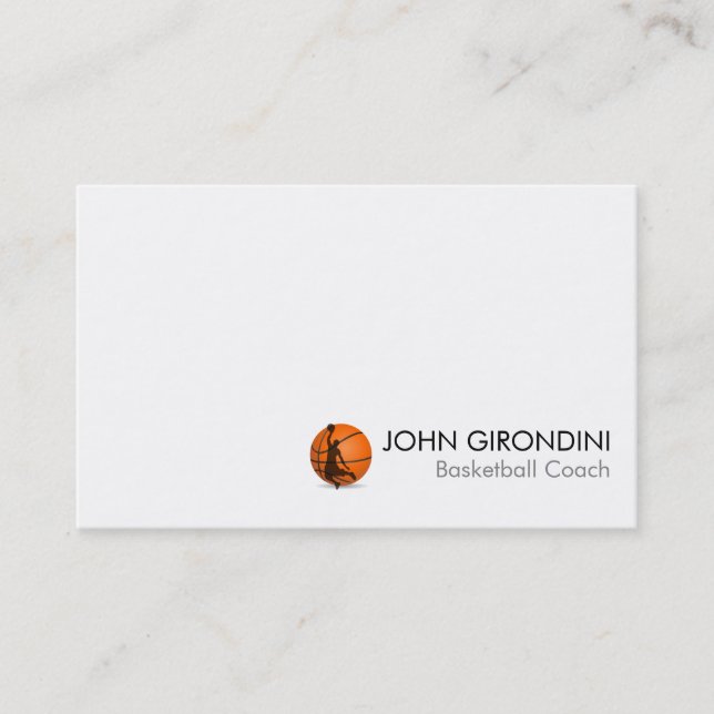 Basketball Instructor Modern Trendy UV Matte Business Card (Front)