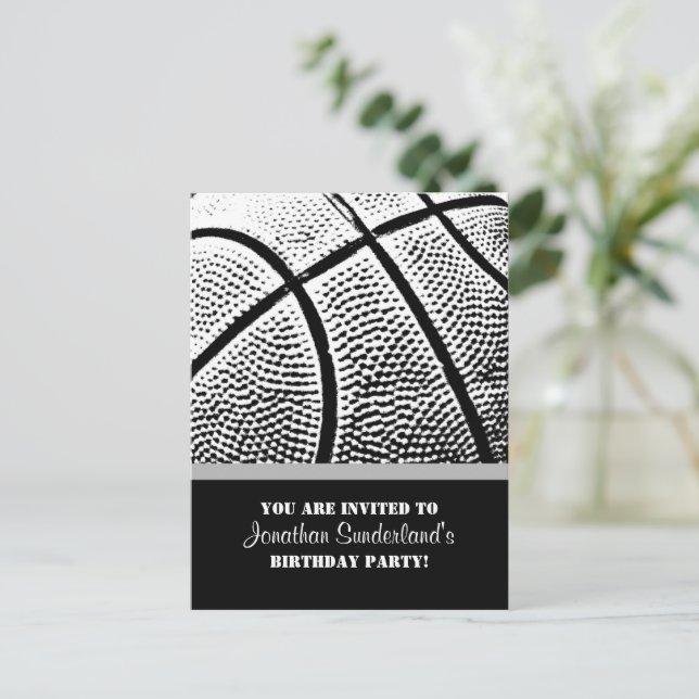 Basketball Invitation Postcard (Standing Front)