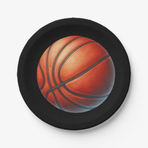 Basketball Invite, Boy Birthday Party Paper Plates