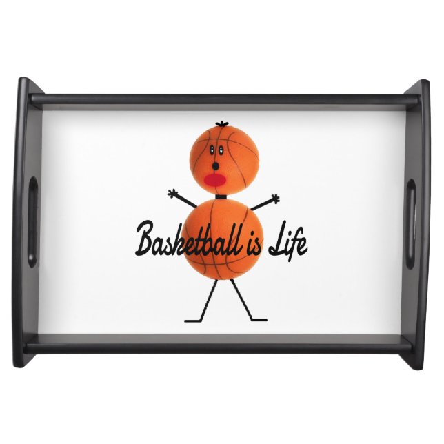 Basketball is Life Cartoon Serving Tray (Front)