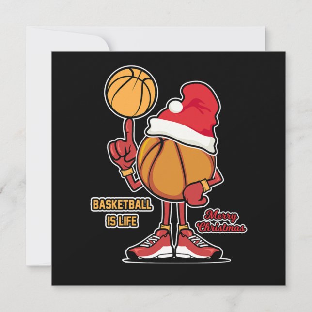Basketball Is Life Christmas Sports Player Gift Invitation (Front)