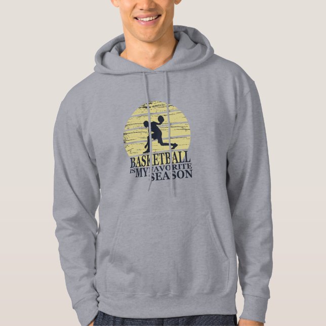 basketball is my favorite season retro sunset hoodie (Front)