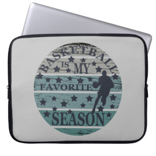 basketball is my favorite season retro sunset laptop sleeve