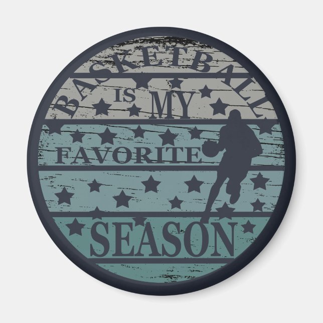 basketball is my favorite season retro sunset magnet (Front)
